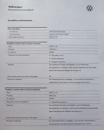 Volkswagen Golf cena 62700 przebieg: 136900, rok produkcji 2019 z Kraków małe 379
